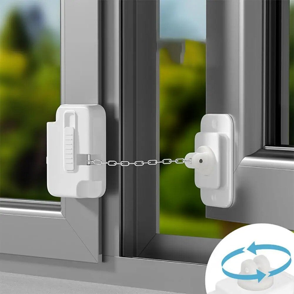 Adjustable Window Security Lock Self Adhesive No Drilling Window Restrictor