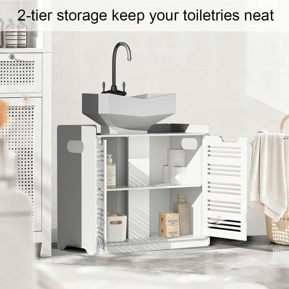 White Stylish Bathroom Cabinet for Basin Storage Under Sink Vanity Unit