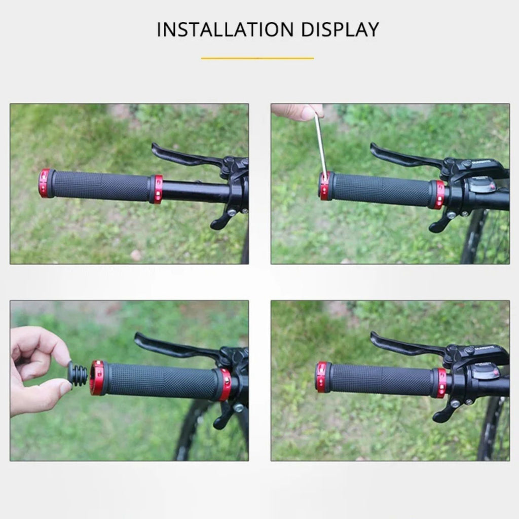 2x Bicycle Handle Bar Grips Double Lock On BMX MTB Mountain Bike Cycle Grip UK