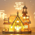3D Wooden Jigsaw Puzzles for Adults Illuminated Villa Building Kit Xmas Gift Toy