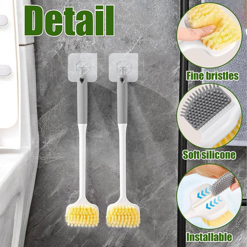 Foot Brush for Shower Scrubber Gap Cleaning Brushes with Long Handles Toe Washer