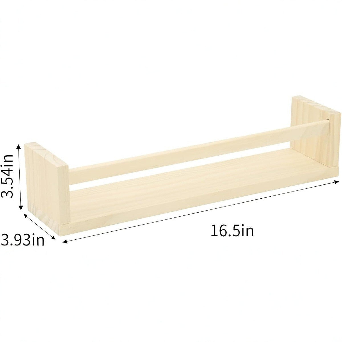 3pcs Modern Wall-Mounted Bookshelf & Storage Shelf - Wood Hanging Shelf