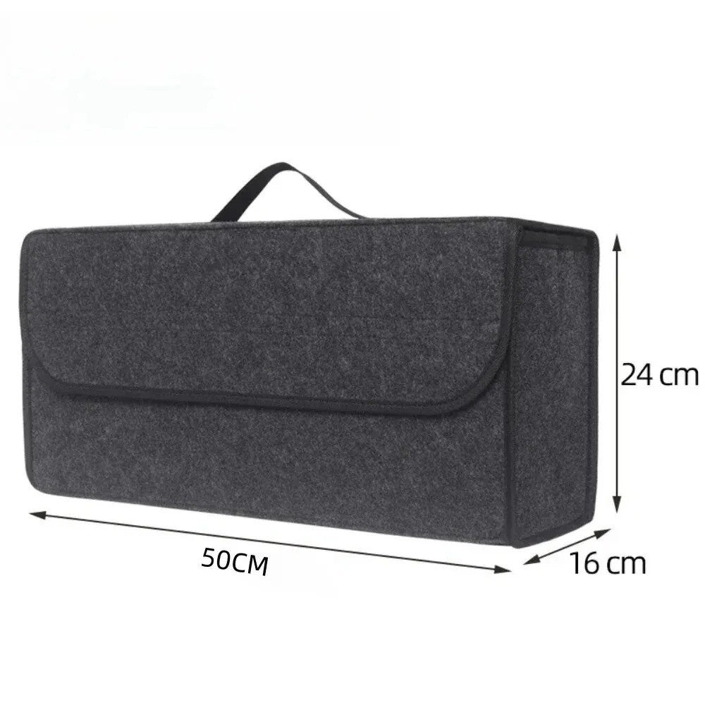 Grey Car Boot Organiser Felt Storage Box Non-Slip Foldable Trunk Bag UK Stock