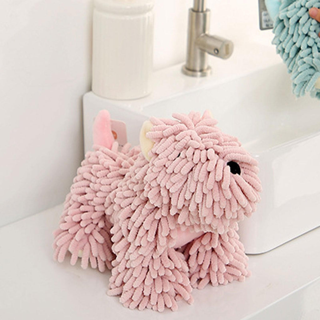 Chenille Hand Towel, Fluffy Ball, Household Accessory, Puppy Shaped, Soft,