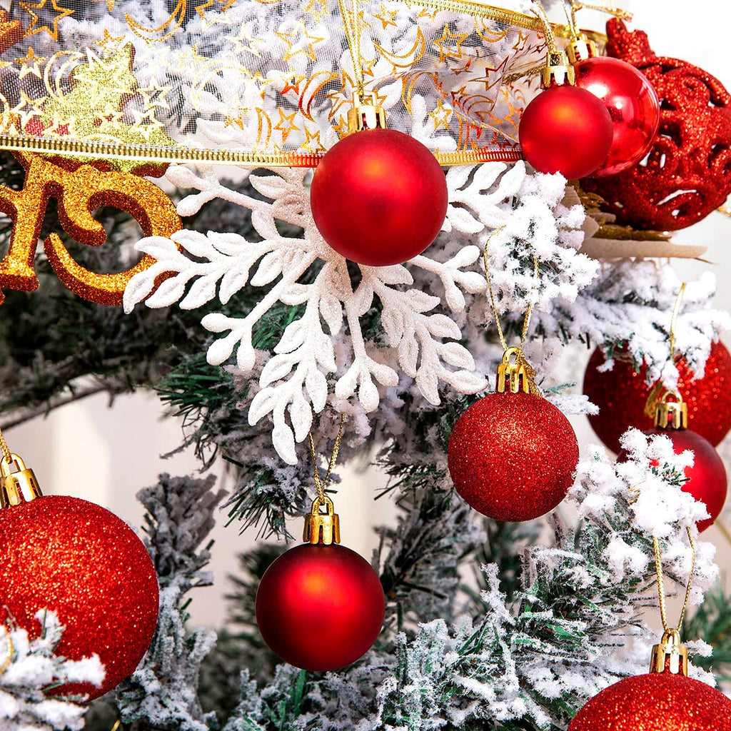 102 Christmas Baubles Tree Hanging Balls Xmas Party Beads Ornament Mixed Sizes