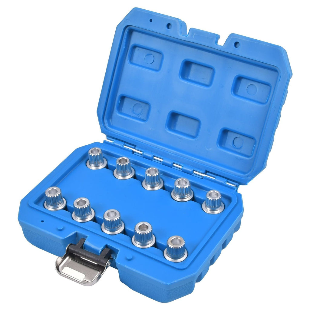 10pc For Bmw Master Locking Wheel Nut Socket Spline Tamper Proof Removal Key Set