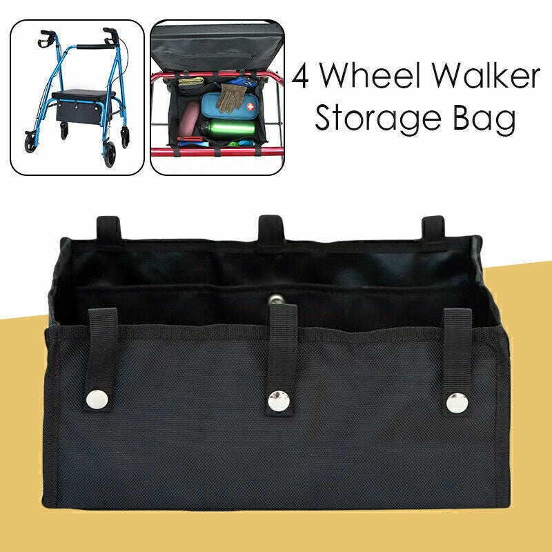 Black Basket Under Rollator Storage Bag Tote for Walker 4 Wheel Rollator UK