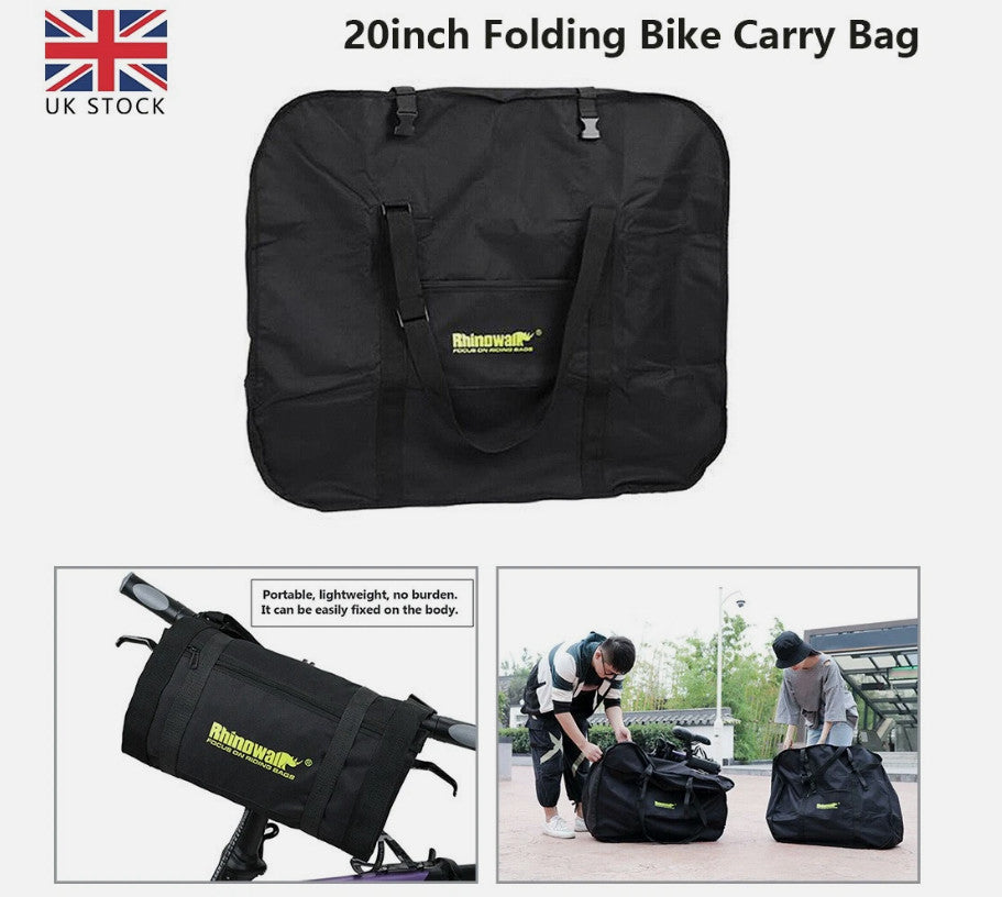 20 Inch Black Folding Bike Bicycle Carrier Bag Carry Transport Travel Pouch Case