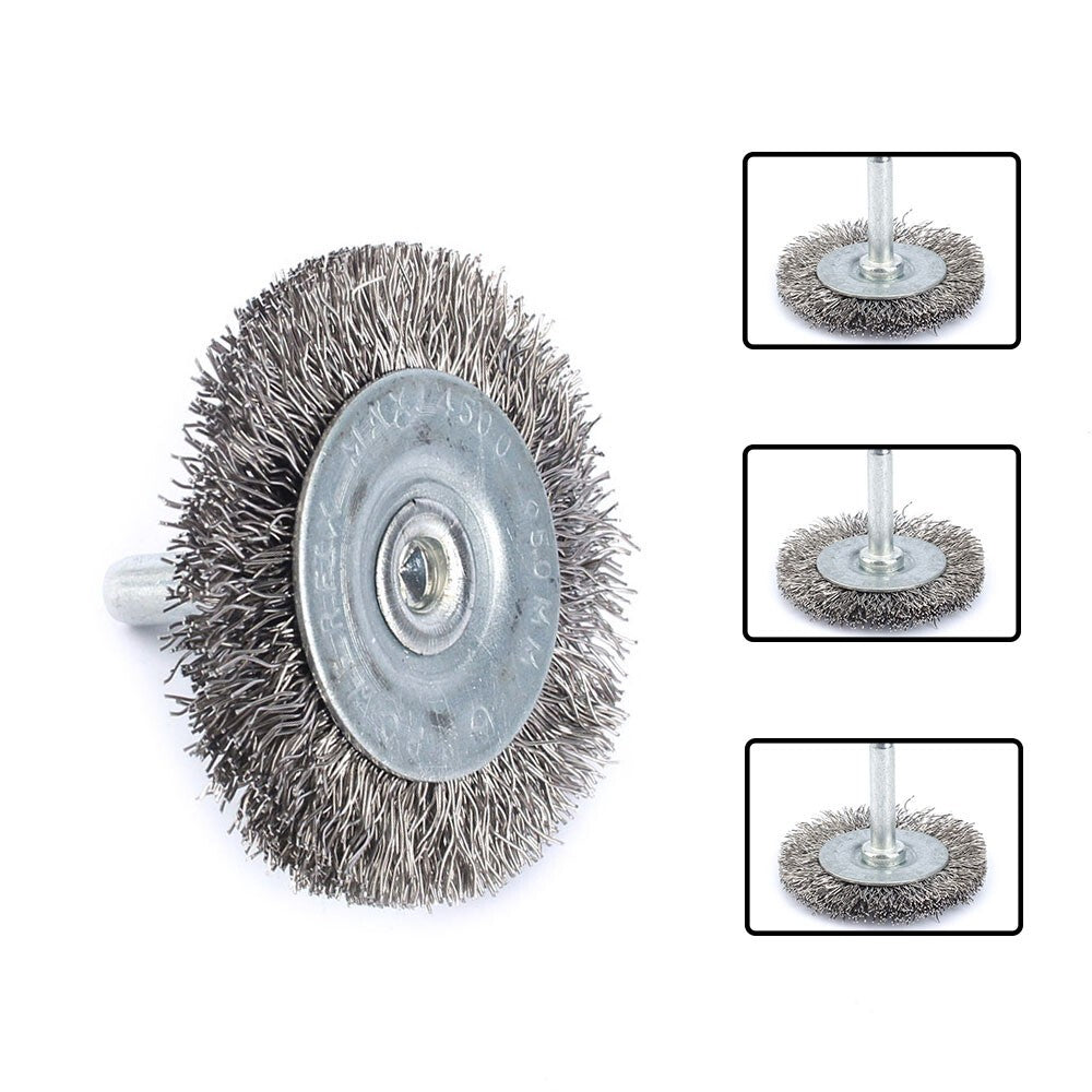 50mm Stainless Steel Wire Wheel Brushes 5Pcs Fit Rotary Drill & Die Grinder Tool