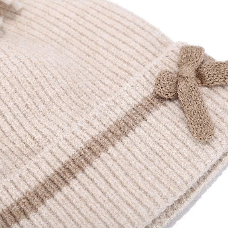 Womens Ladies Thick Knit Hat Scarf AND Touchscreen gloves Set Knitted Winter UK
