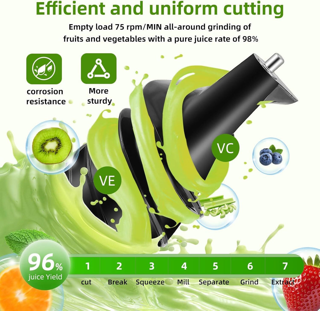 Cold Press Slow Juicer Squeezer Electric Juicer Machine Slag Juice Separator UK
