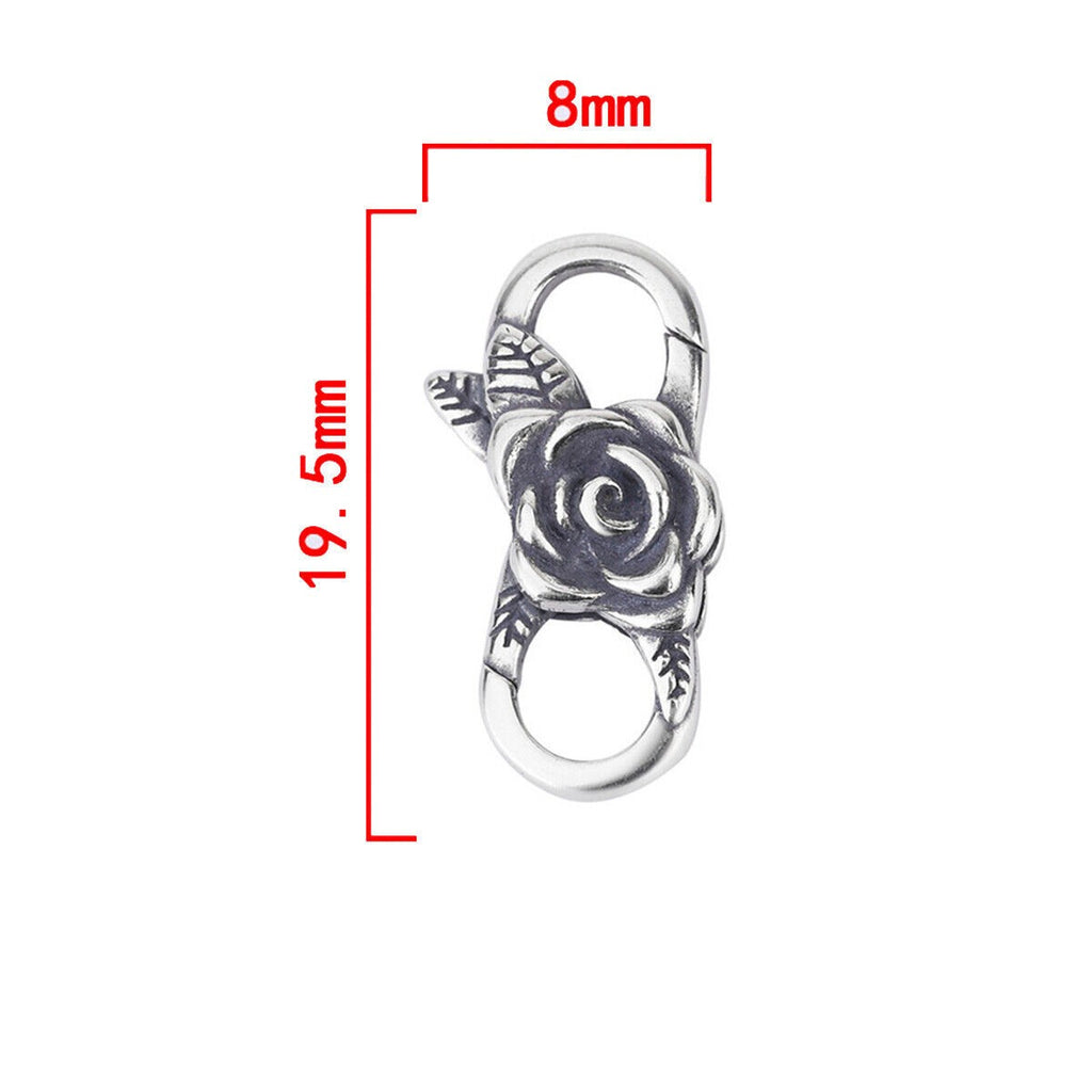 DIY Sterling Silver Double Lobster Claw Clasp Snap Bracelet Necklace Connector