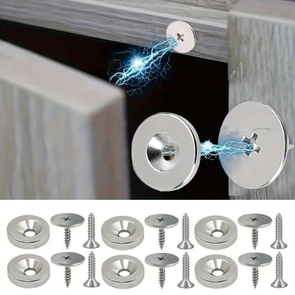 6Set Round Metal Magnetic Closure Latch Magnetic Door Catch For Cabinet
