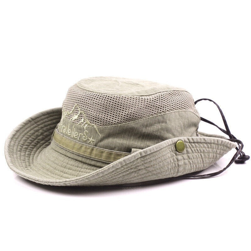 Unisex Cotton Bucket Hat Sun Cap Breathable Fisherman Hat Summer Outdoor Travel