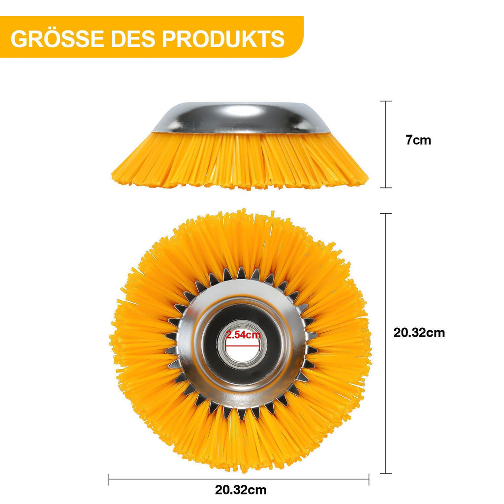 8 Inch Lawn Grass Strimmer Head Trimmer Brush Solid Nylon Wire Wheel Garden Weed
