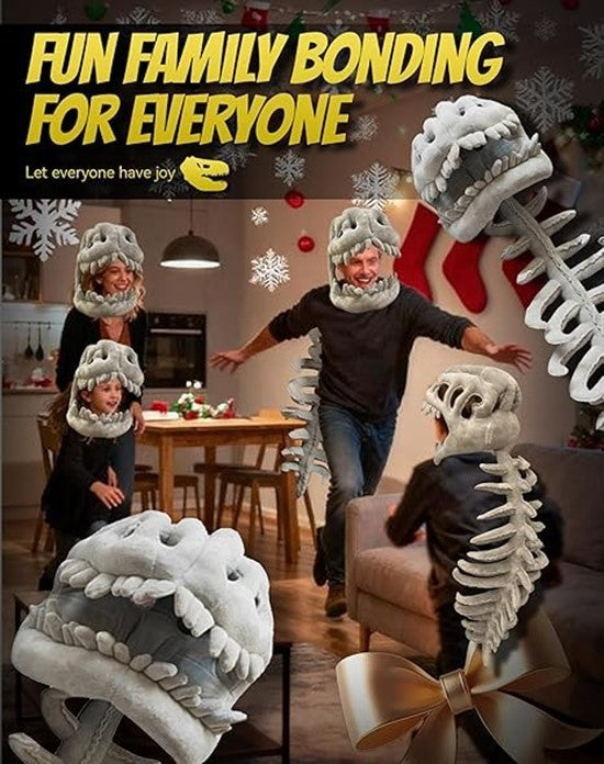 Silly Dino Plush Wearable Sillydino Skeleton Plush Hood,Soft Spinosaurus Outfit