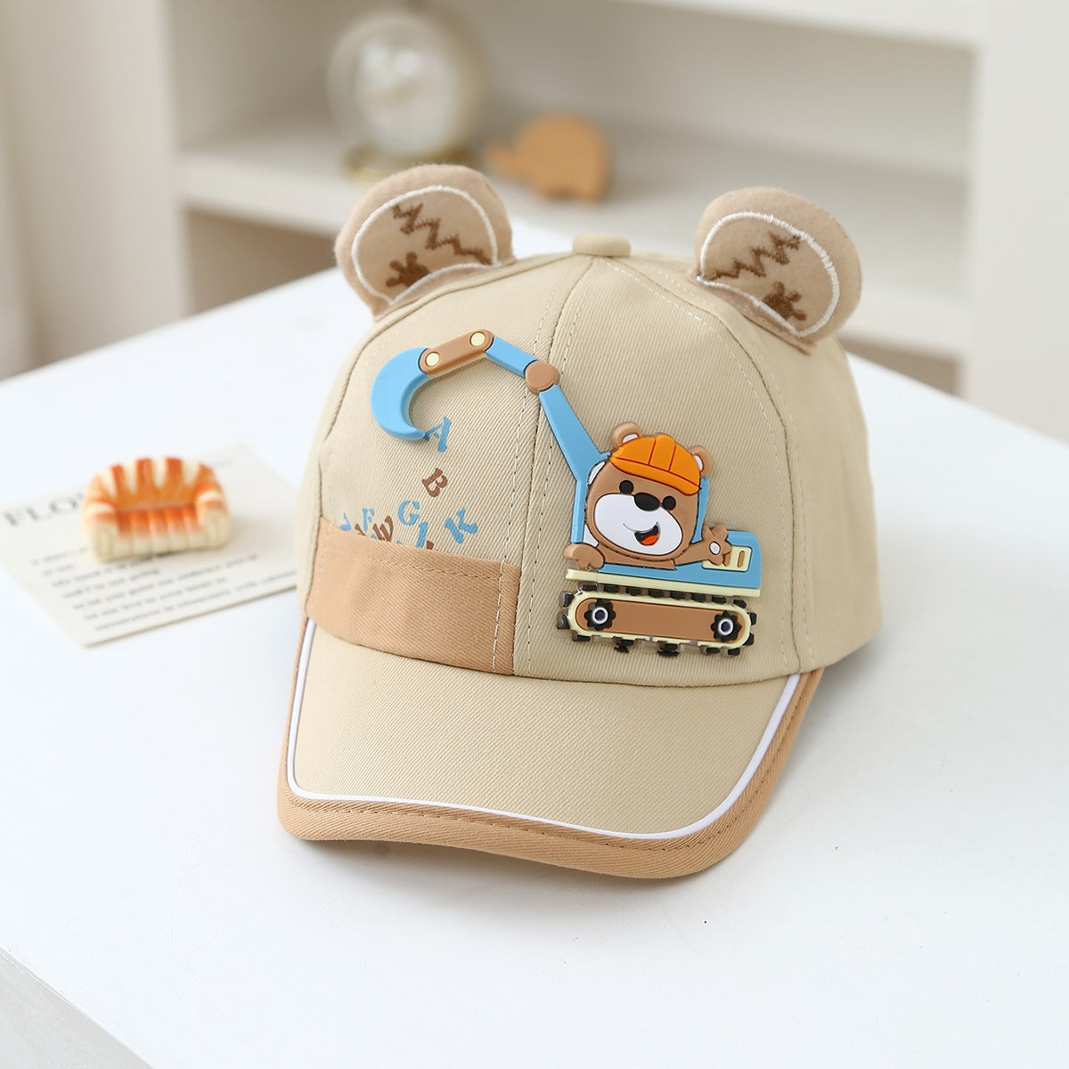 Summer 1-3-year-old Boys And Girls Sun Hats - Bear Driving An Excavator,...