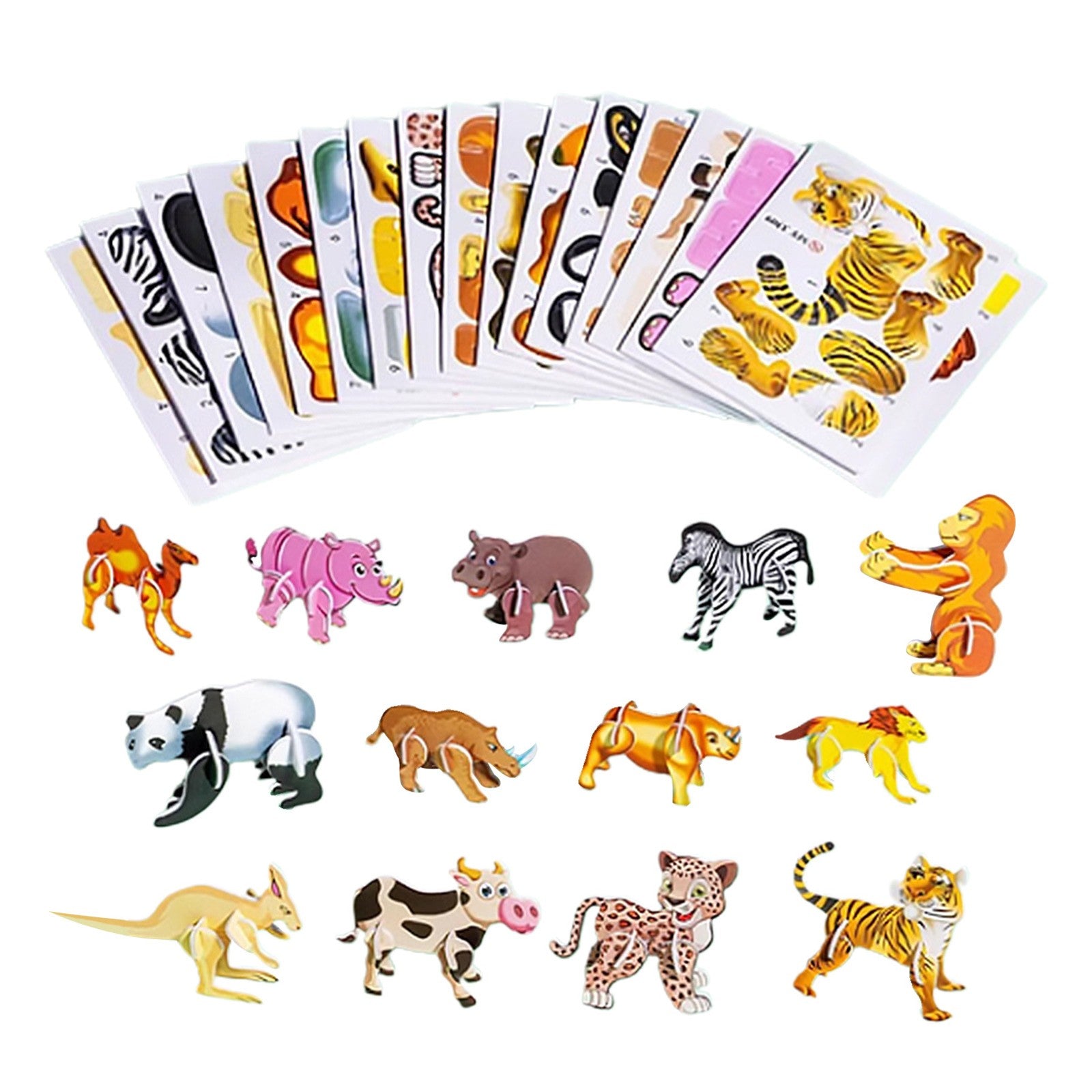 100Pcs Educational 3D Cartoon Puzzle - 2026 New 3D Puzzles for Kids Toys