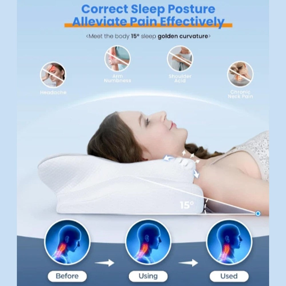 Cervical Memory Foam Neck Pillow Orthopedic Neck Back Support Anti Snore