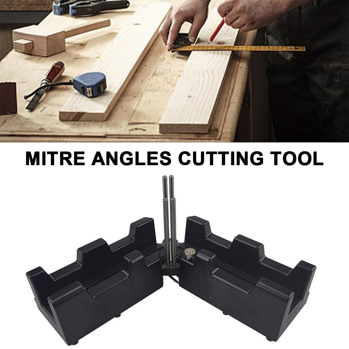 2-in-1 Measuring Sawing Mitre Angles Bevels Cutting Miter Saw Protractor Tool
