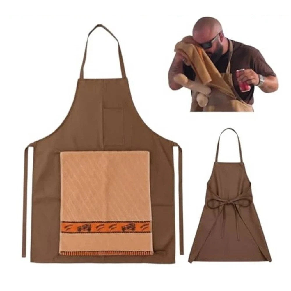 Chef's Prank Apron, Creative Head Prank Apron with Hidden Surprise Gag Gift