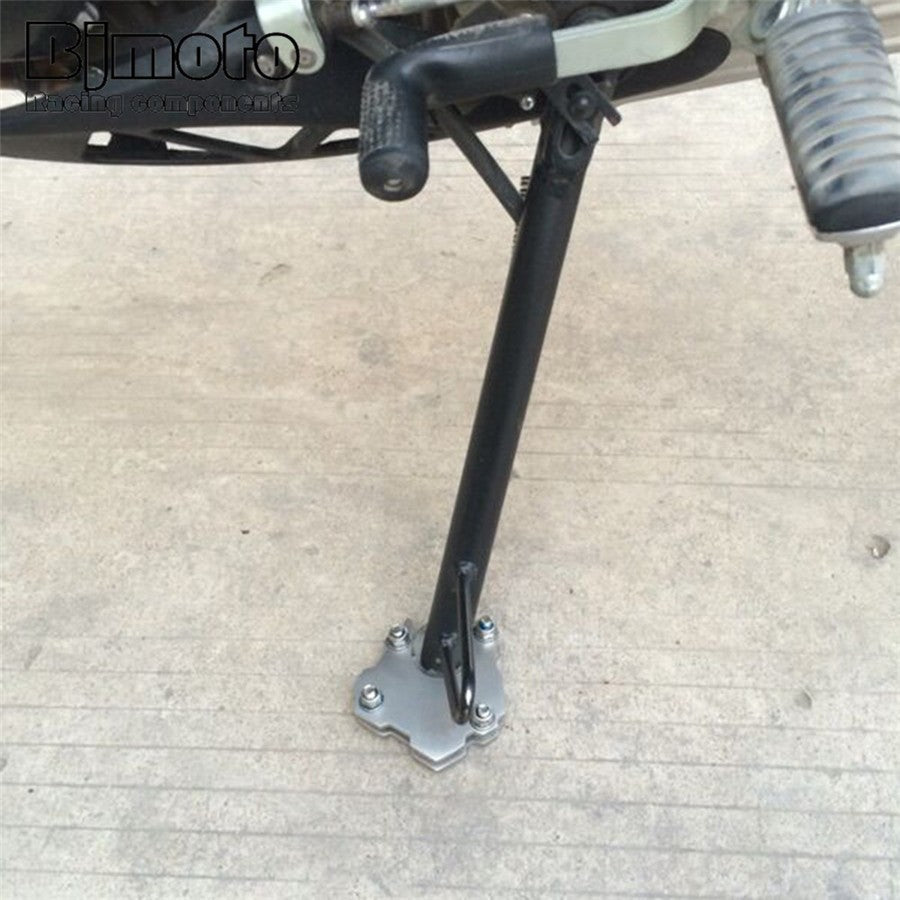 Stainless Motorcycle Side Kickstand Stand Foot Mount Extender Pad Universal New