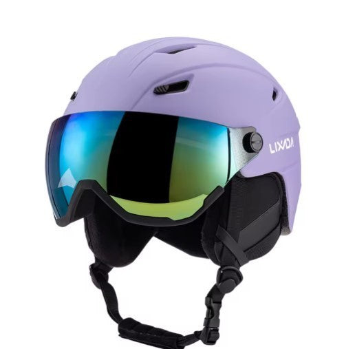 Integrated Ski Helmet Men and Women Snowboard Helmet with Removable Visor Goggle