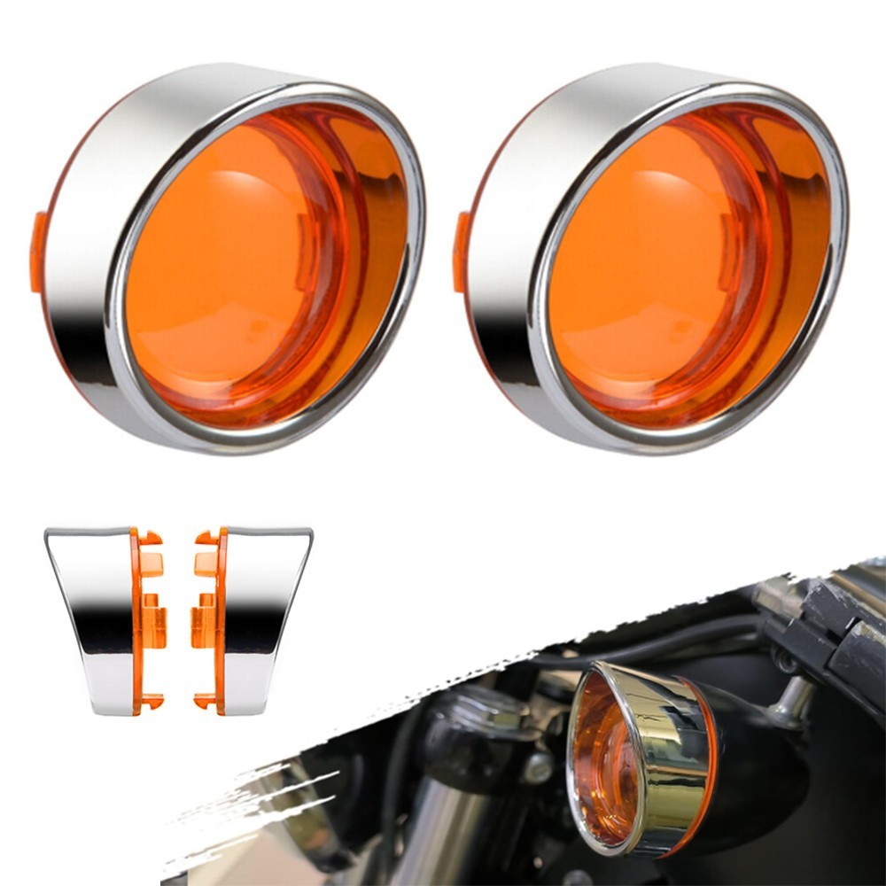 For Harley Turn Signal Light Blinker Bezel Indicator Lens Trim Ring Visor Cover