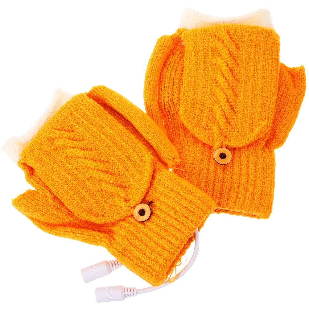 1 Pair of Portable Thermal Mitts Winter Warm Gloves Outdoor Heated Gloves