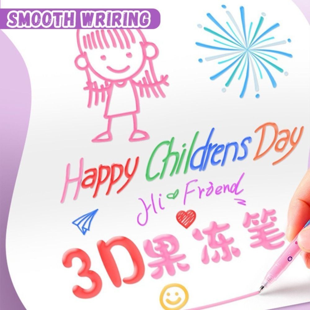 6/12Colors Multi-color 3D Jelly Ink Pen Art Marker Pen  Painting/Graffiti