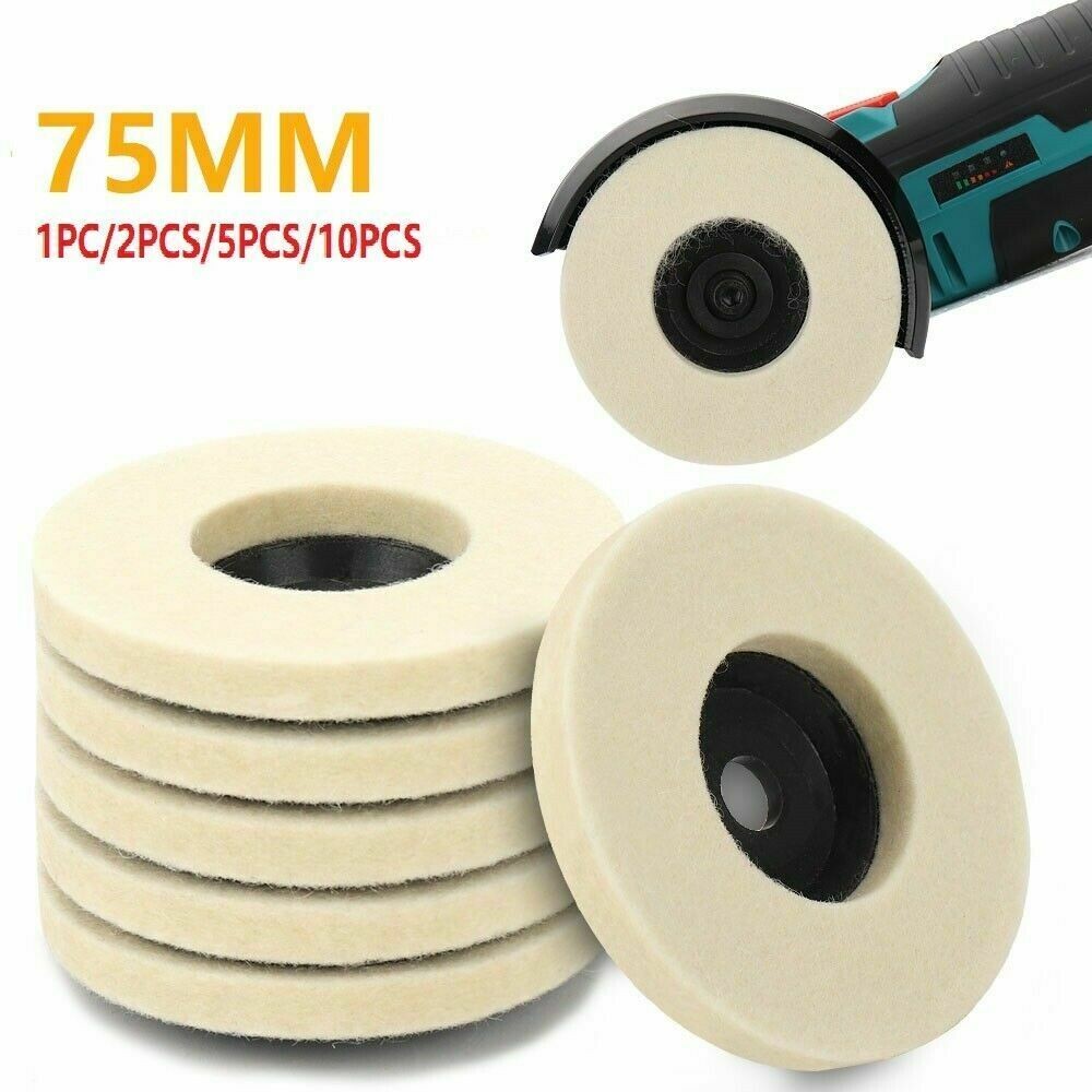 75mm Wool Polishing Wheel Felt Buffing Grinding Disc For Angle Grinder 1-10PCS