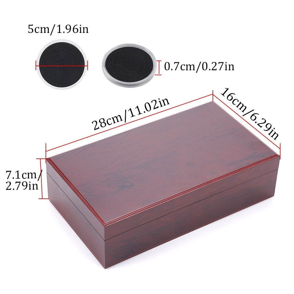 50pcs 46MM Coin Capsules Storage Box&Wooden Case Holders Collection Display
