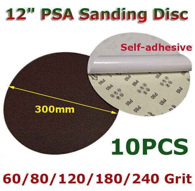 10x 300mm 12" Self Adhesive Round Orbital Sanding Disc Drywall 60 -240 Grit