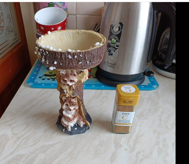 Free Standing Bird Bath & Feeder Pedestal, Outdoor Garden Bird Table Ornament