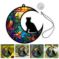 Acrylic Moon Cat Hanging Decoration Garden Window Hanging Ornament Cat Pendant