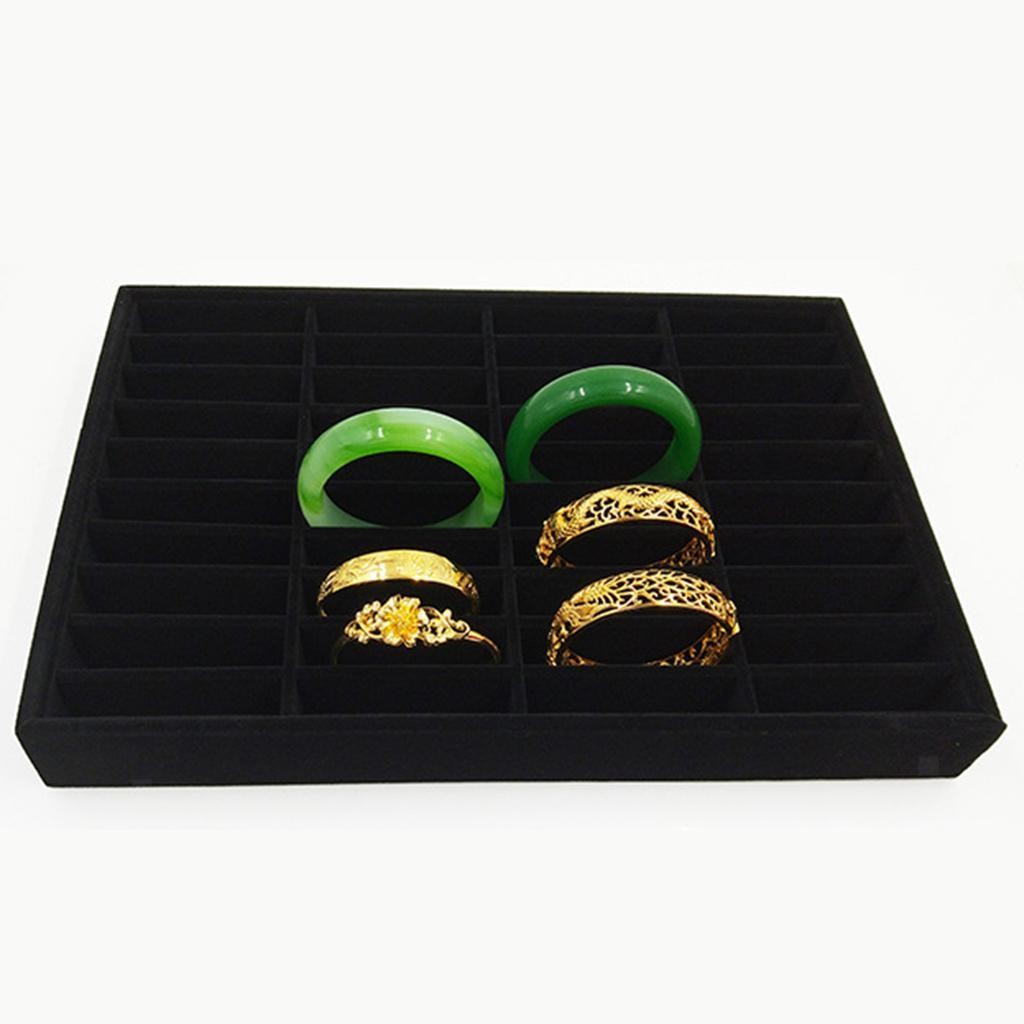 40 Slot Velvet Bangle Storage Display Box Bracelet Tray Organizer Jewelry Gift