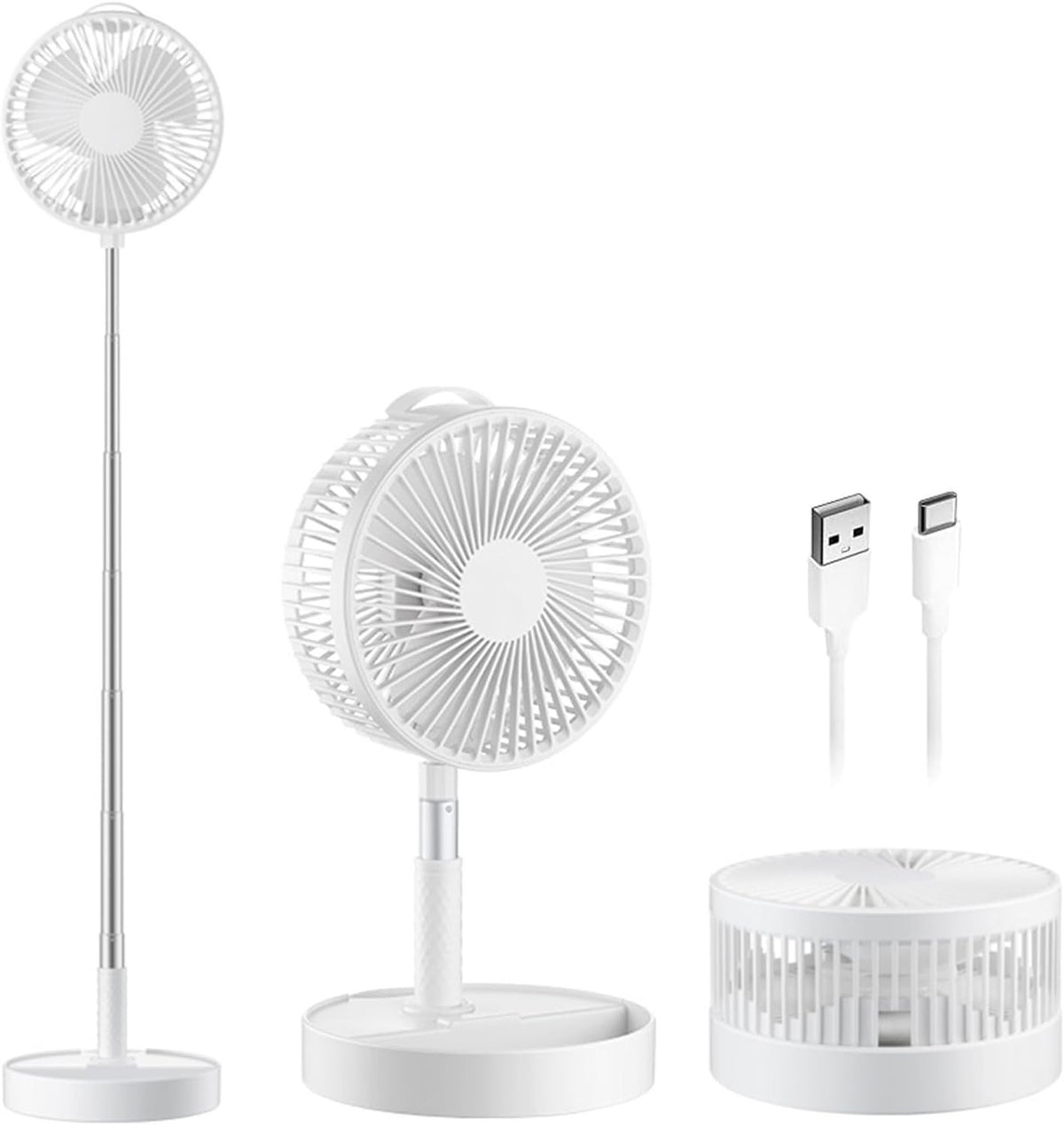 Cordless Fan, Portable Fan Rechargeable 7200mAh -Foldable Whisper Quiet
