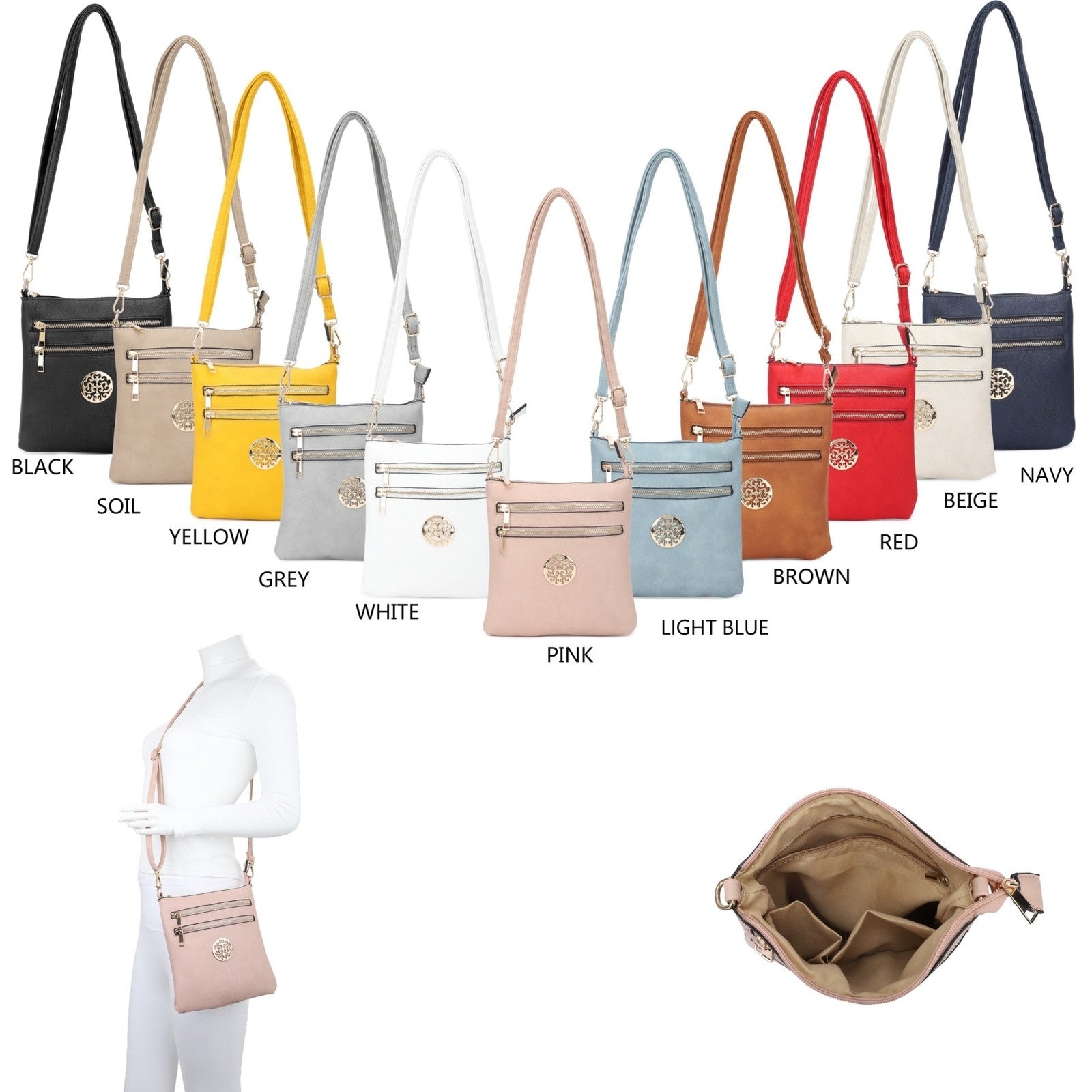 Women’s Crossbody Bag Messenger Shoulder Handbag Detachable Strap UK