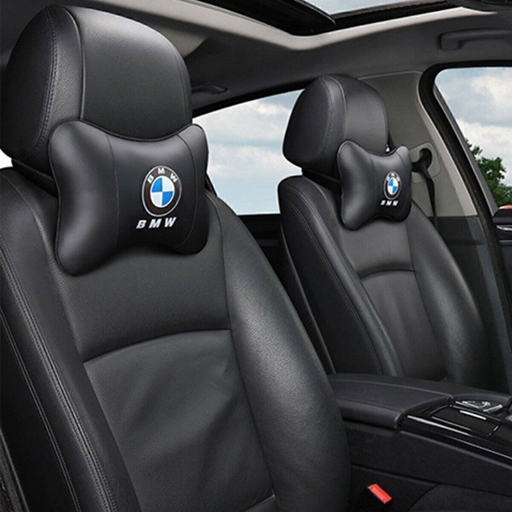 2x Premium Car Seat Head Neck Rest Support Headrest Bone Pillow UK | BMW