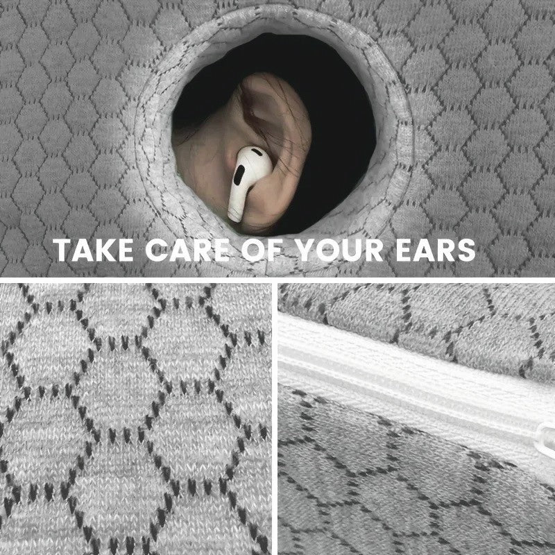 Ear Piercing Pillow Memory Foam Pillow Side Sleeper with Hole Relief Ears Pain