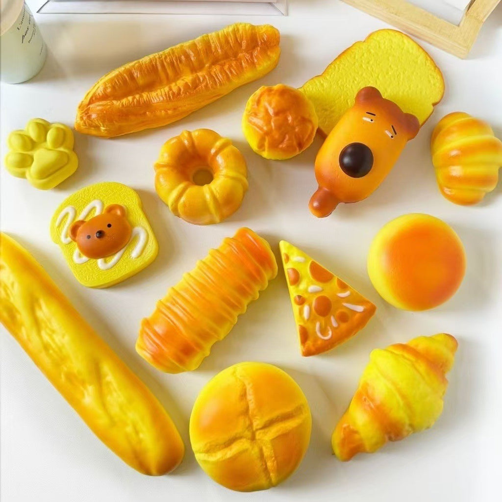2 PCS Squeeze Toy Food Bread Photography Prop