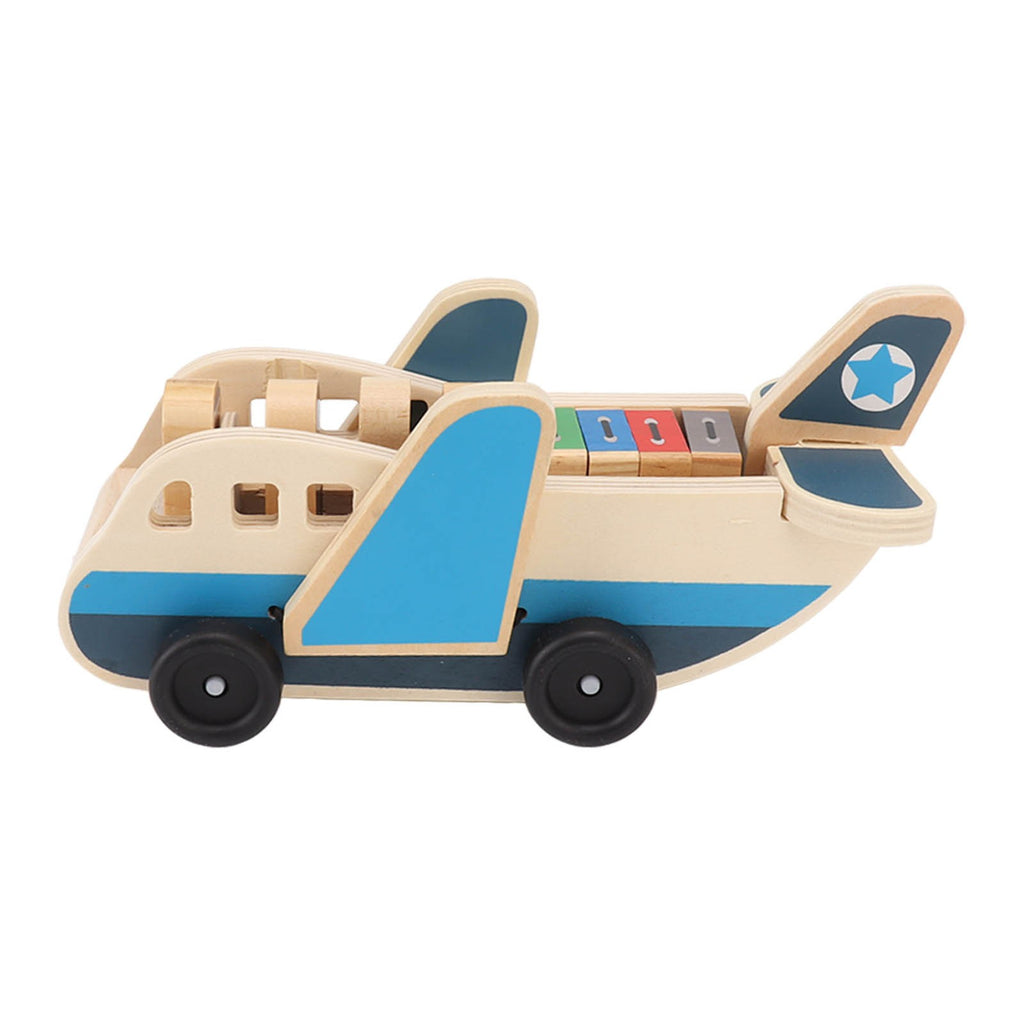 Wooden Toy Plane with Person & Suitcase Blocks Corrosion Resistant Building Set