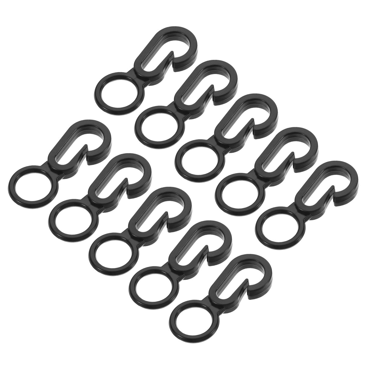 Tent Pole Clips, Plastic C Shape Clips ID 25mm 10Pcs Black Tent Clamp