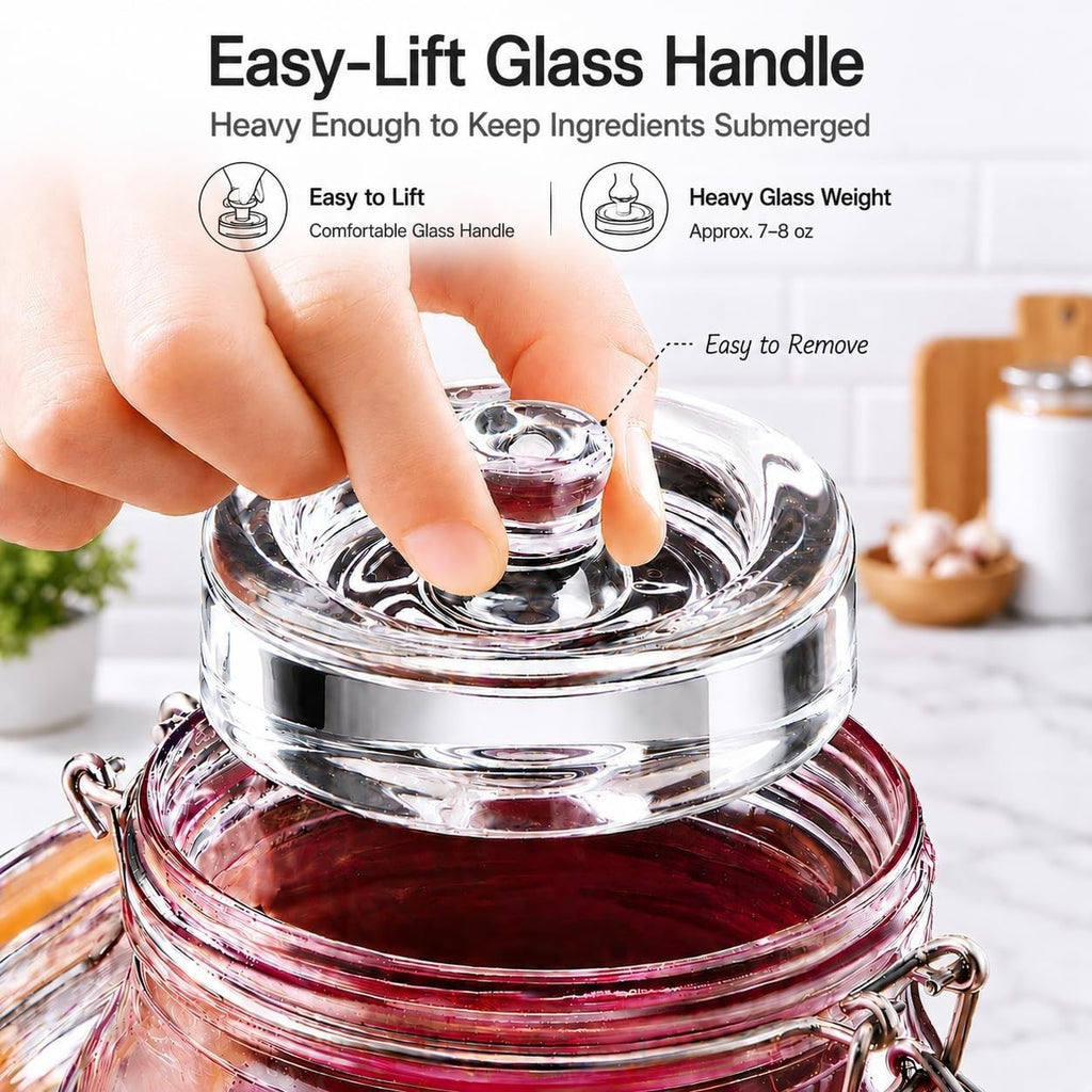 1.5L Glass Fermentation Jars Pack of 2 with Airlocks and Glass Weights, Complete