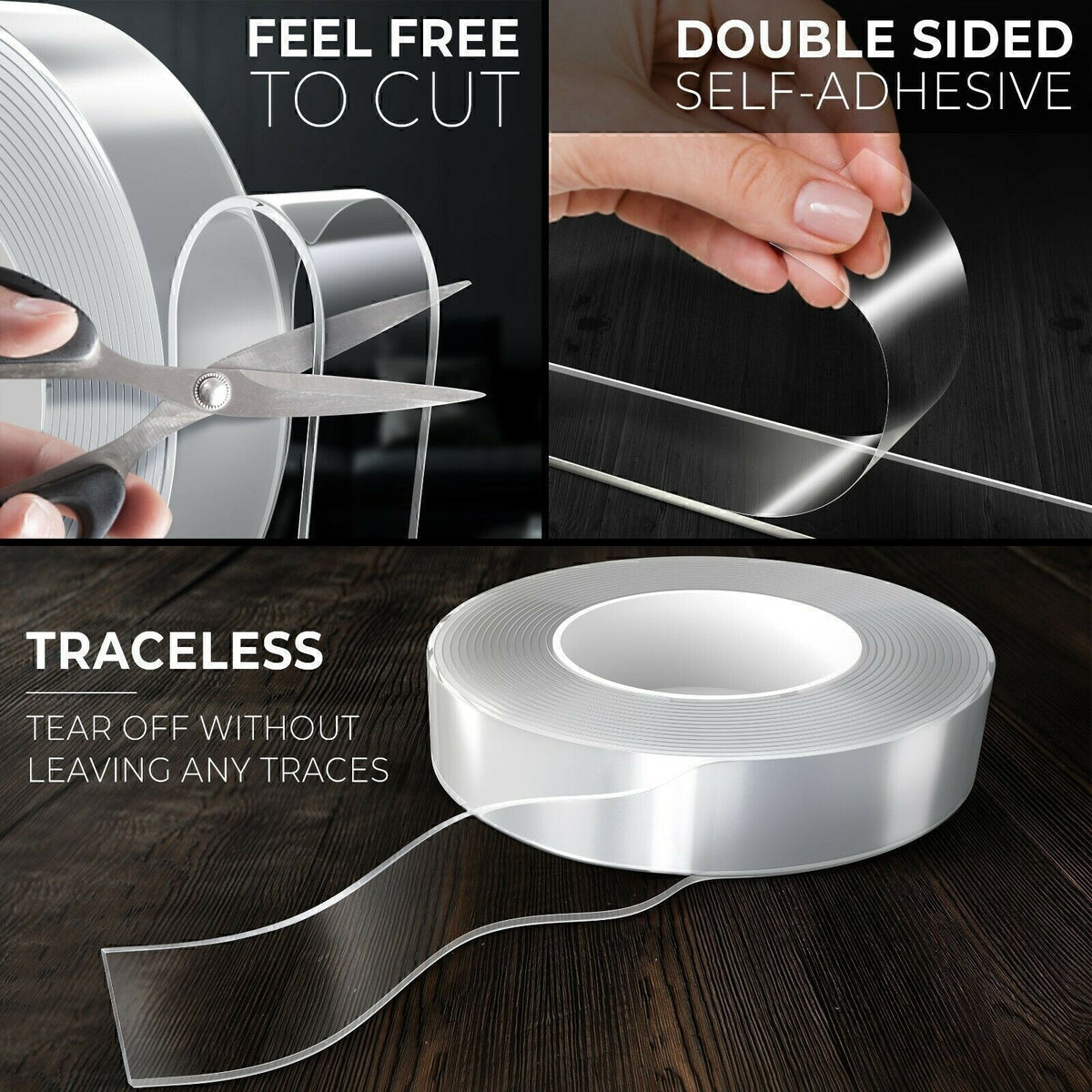 Nano Double Sided Tape Heavy Duty Strong Stick Mounting Gel Tape Poster Adhesive