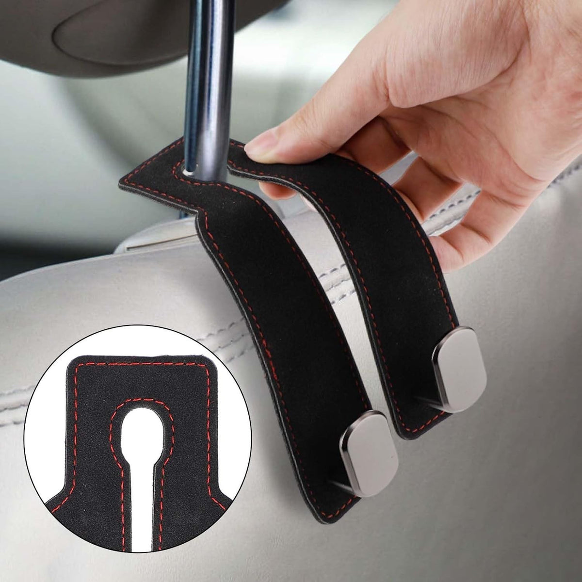 2pcs Car Back Seat Organiser Headrest Storage Bag Purse Holder Tablet Hook Coat