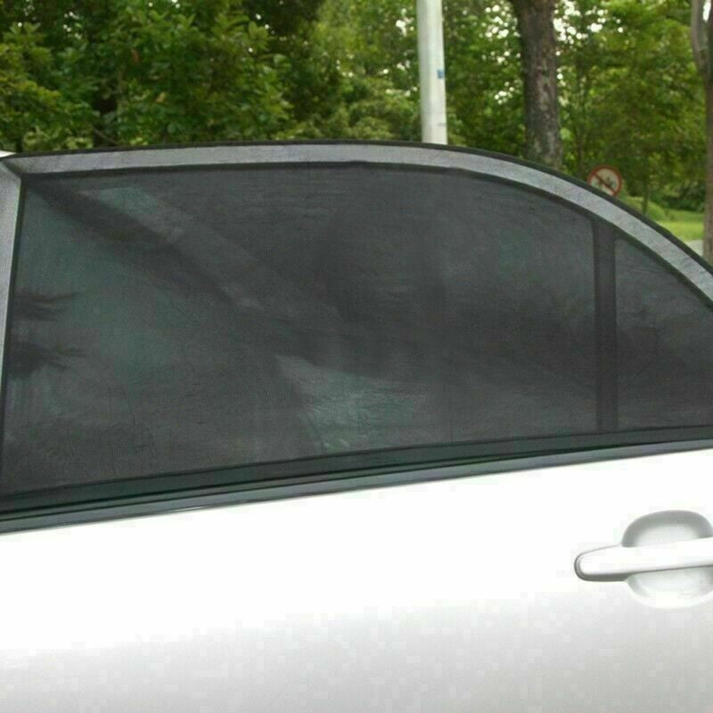 2 x Car Sun Shade Shield Socks Rear Side Window Large Square Cover UV Mesh