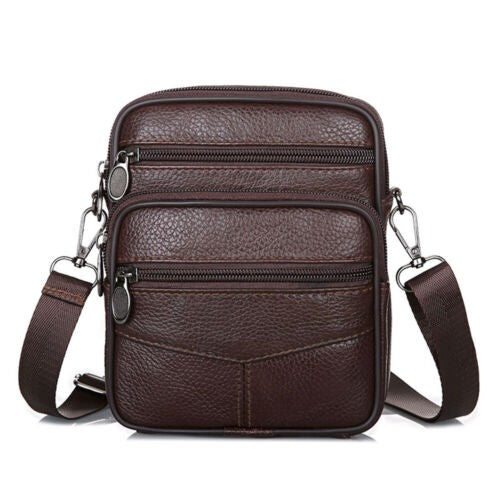 Vintage Men's Genuine Cow Leather Messenger Bag Shoulder Bag Handbag