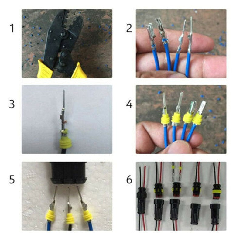 352Pcs 12V Electrical Wire Connector Plug Terminal Kit 1/2/3/4 Pin Waterproof