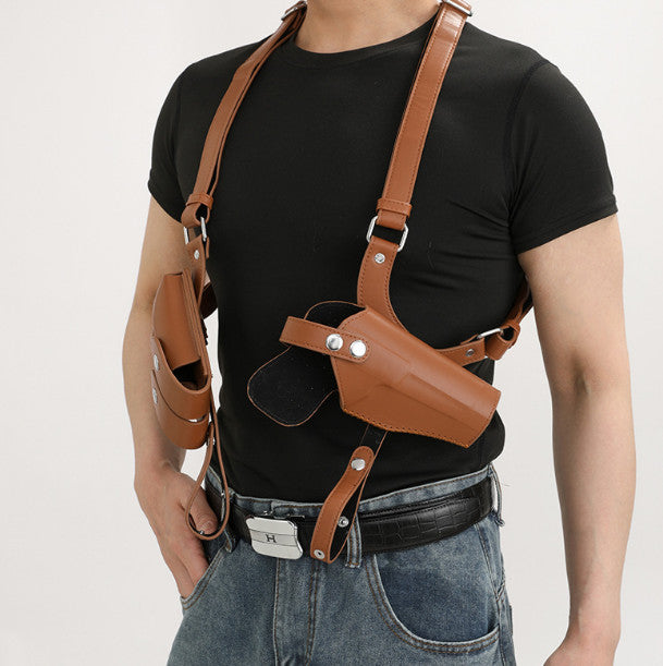 General Shoulder Holster Vertical Gun Adjustable PU Leather Holster Right Hand